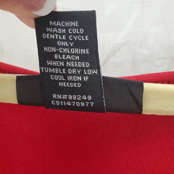 Maggie Barnes Stretch Red Top Plus Size 3X Stretch Holiday Party Layering Shirt - Picture 5 of 5